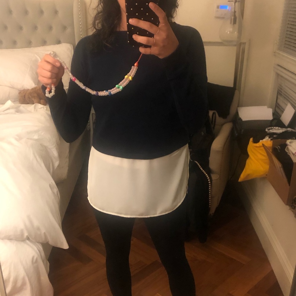 French Connection Sweater and Silk Shirt Combo